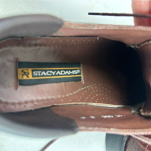 Stacy Adams Palladin Brown Snake Print Leather Bike Toe Oxford Dress Shoes, Sz 8 main image 10